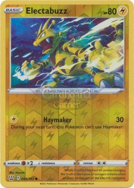 044/163 Electabuzz Reverse Holo Common Battle Styles Single Card