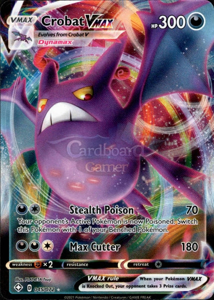 045/072 Crobat Vmax Ultra Rare Shining Fates Single Card