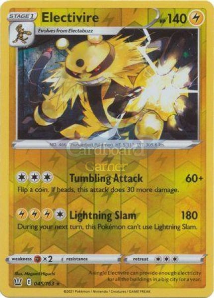 045/163 Electivire Reverse Holo Rare Battle Styles Single Card