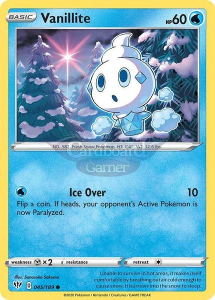 045/189 Vanillite Common Darkness Ablaze Single Card