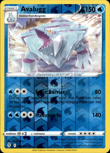 045/203 Avalugg Reverse Holo Evolving Skies Single Card