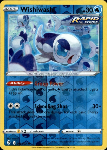 046/203 Wishiwashi Reverse Holo Evolving Skies Single Card