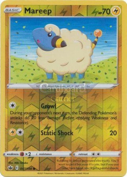 047/198 Mareep Common Reverse Holo Chilling Reign Single Card