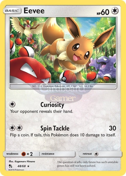 048/68 Eevee Holo Rare Hidden Fates Single Card