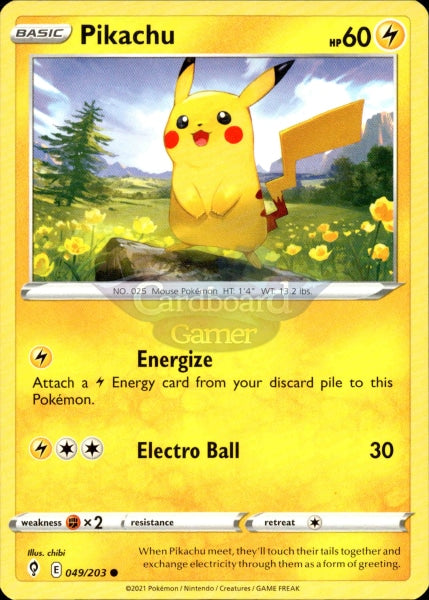 049/203 Pikachu Evolving Skies Single Card