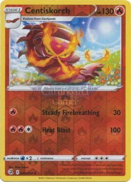 049/264 Centiskorch Rare Reverse Holo Fusion Strike Single Card