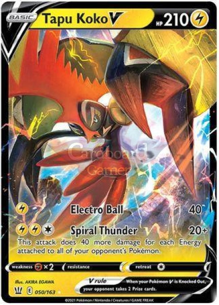 050/163 Tapu Koko V Ultra Rare Battle Styles Single Card