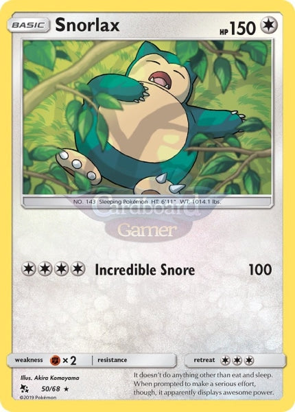 050/68 Snorlax Rare Hidden Fates Single Card