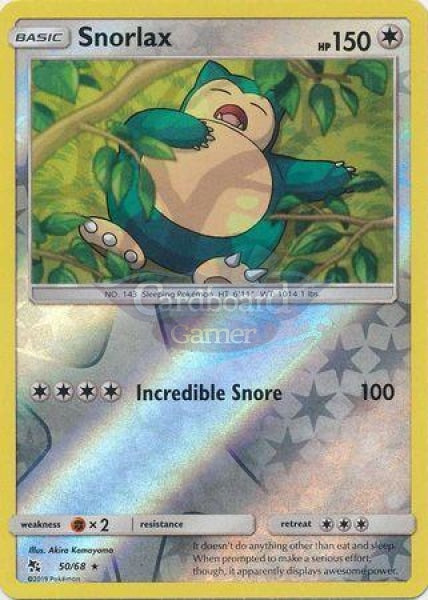 050/68 Snorlax Rare Reverse Holo Hidden Fates Single Card