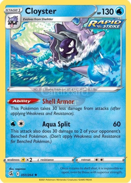 051/264 Cloyster Rare Fusion Strike Single Card