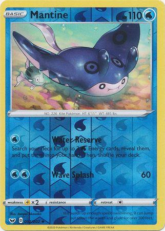 052/202 Mantine Uncommon Reverse Holo Sword & Shield