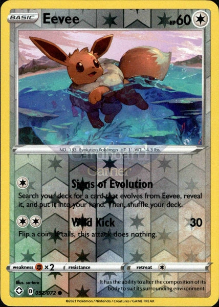 052/072 Eevee Common Reverse Holo Shining Fates Single Card