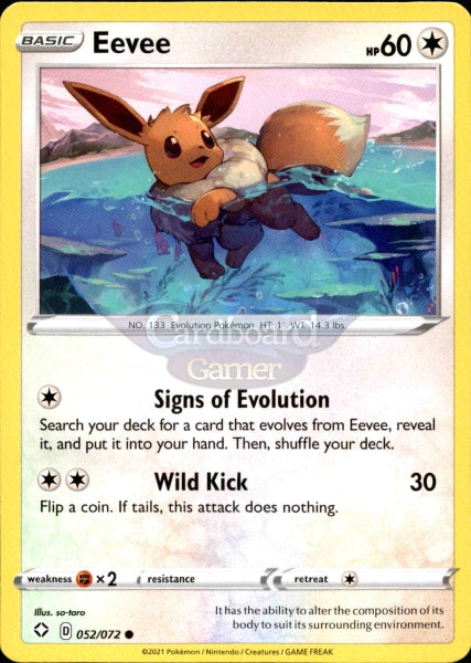 052/072 Eevee Common Shining Fates Single Card