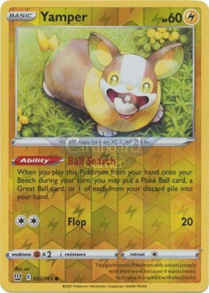 052/163 Yamper Reverse Holo Common Battle Styles Single Card