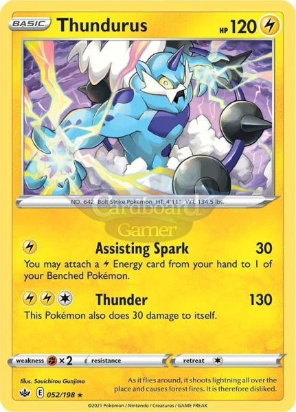 052/198 Thundurus Holo Rare Chilling Reign Single Card