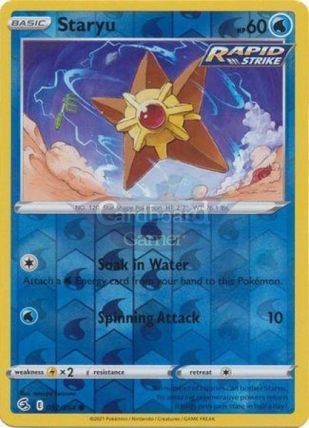 052/264 Staryu Common Reverse Holo Fusion Strike Single Card