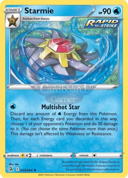 053/264 Starmie Holo Rare Fusion Strike Single Card