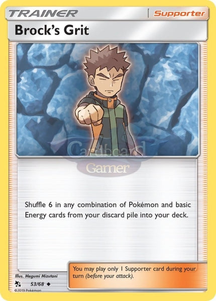 053/68 Brocks Grit Trainer Uncommon Hidden Fates Single Card