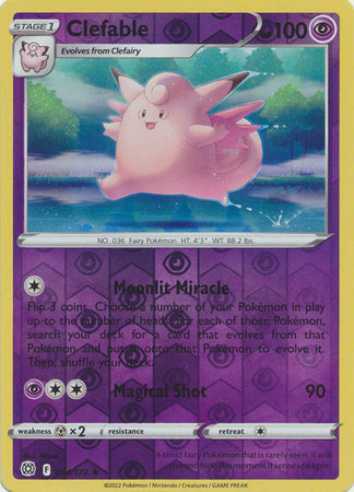 054/172 Clefable Rare Reverse Holo Brilliant Stars Pokemon TCG