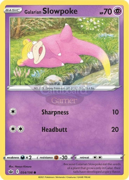 054/198 Galarian Slowpoke Common Chilling Reign Single Card