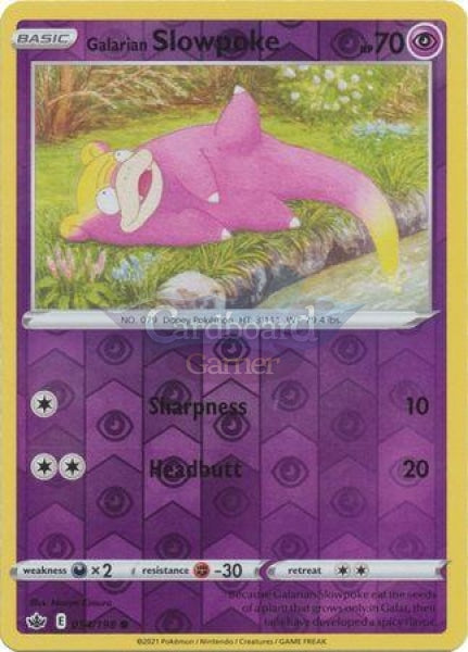 054/198 Galarian Slowpoke Common Reverse Holo Chilling Reign Single Card