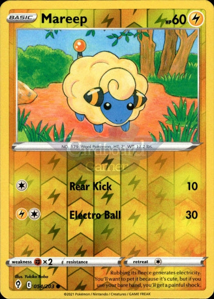 054/203 Mareep Reverse Holo Evolving Skies Single Card