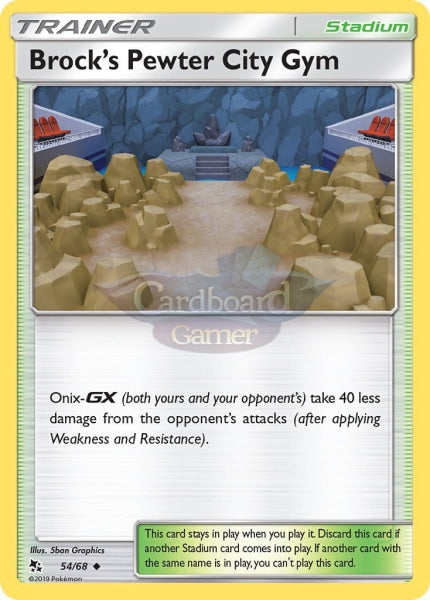 054/68 Brocks Pewter City Gym Trainer Uncommon Hidden Fates Single Card