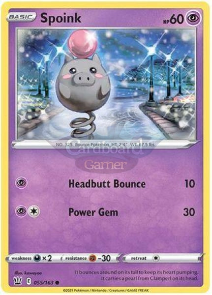 055/163 Spoink Common Battle Styles Single Card