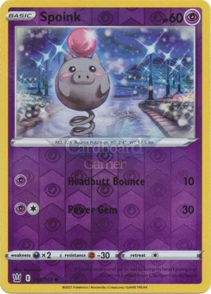 055/163 Spoink Reverse Holo Common Battle Styles Single Card