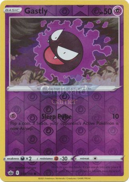 055/198 Gastly Common Reverse Holo Chilling Reign Single Card