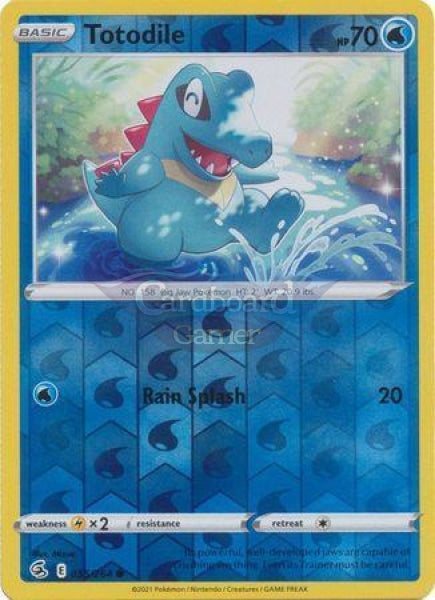 055/264 Totodile Common Reverse Holo Fusion Strike Single Card