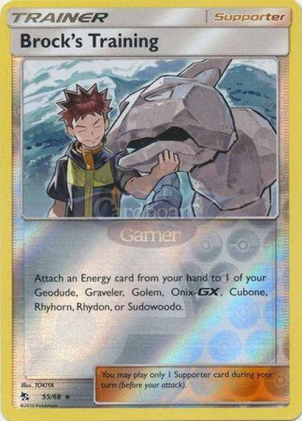 055/68 Brocks Training Trainer Holo Rare Reverse Hidden Fates Single Card