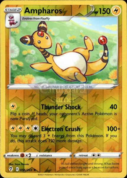 056/203 Ampharos Reverse Holo Evolving Skies Single Card