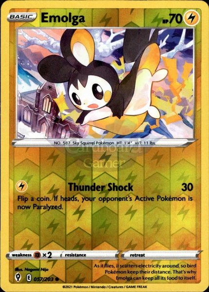 057/203 Emolga Reverse Holo Evolving Skies Single Card