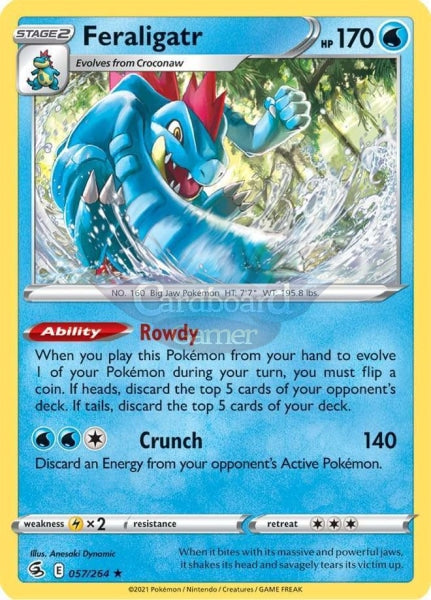 057/264 Feraligatr Holo Rare Fusion Strike Single Card