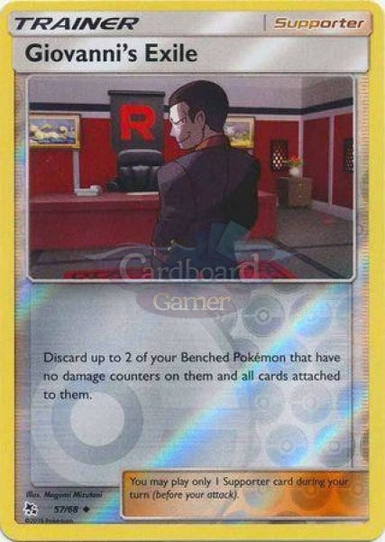 057/68 Giovannis Exile Trainer Uncommon Reverse Holo Hidden Fates Single Card