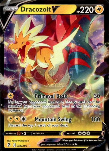 058/203 Dracozolt V Evolving Skies Single Card