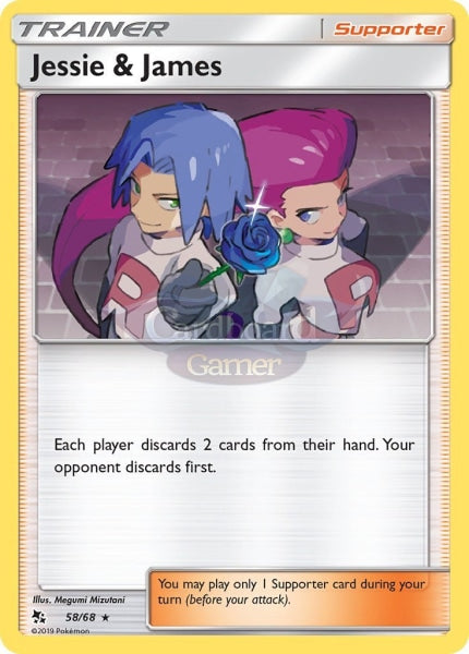 058/68 Jessie & James Trainer Holo Rare Hidden Fates Single Card