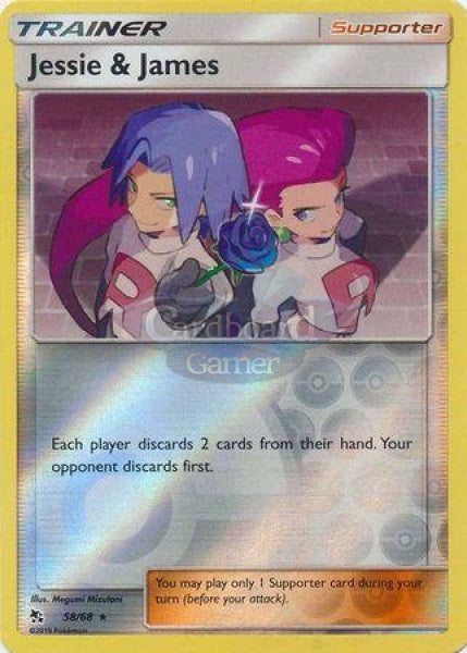 058/68 Jessie & James Trainer Holo Rare Reverse Hidden Fates Single Card