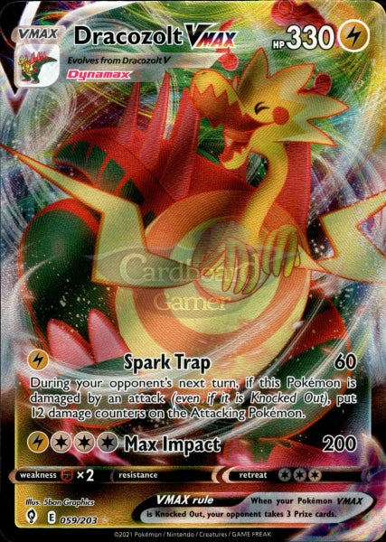 059/203 Dracozolt Vmax Evolving Skies Single Card