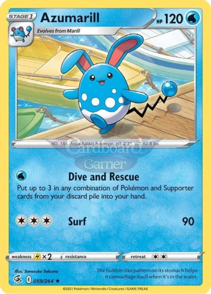 059/264 Azumarill Rare Fusion Strike Single Card