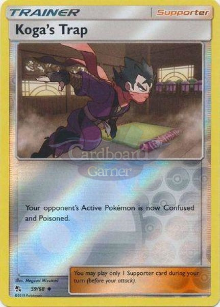 059/68 Kogas Trap Trainer Uncommon Reverse Holo Hidden Fates Single Card