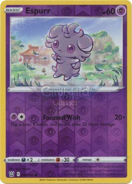 060/163 Espurr Reverse Holo Common Battle Styles Single Card