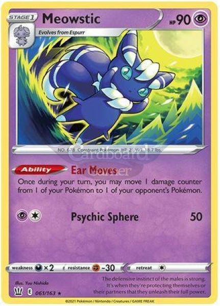 061/163 Meowstic Holo Rare Battle Styles Single Card