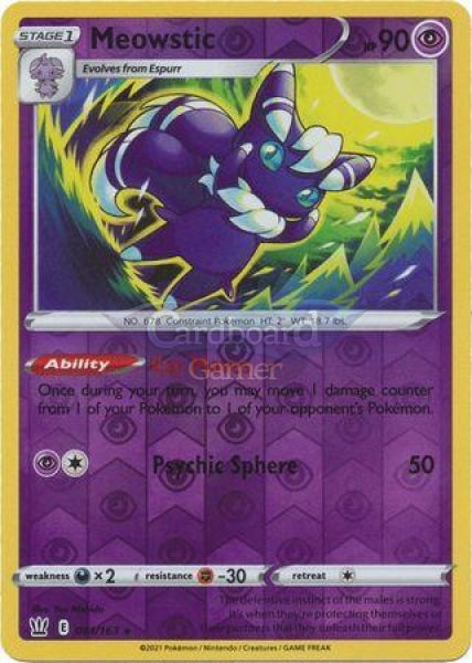 061/163 Meowstic Holo Reverse Rare Battle Styles Single Card