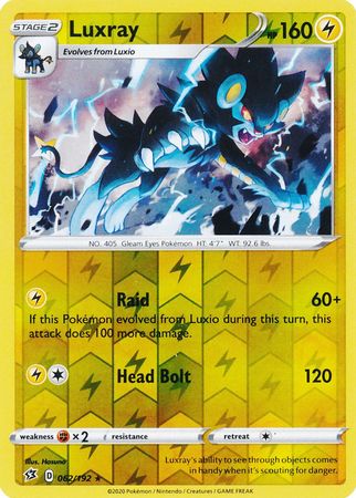 062/192 Luxray Rare Reverse Holo Rebel Clash