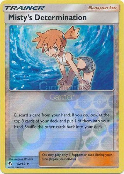 062/68 Mistys Determination Trainer Uncommon Reverse Holo Hidden Fates Single Card