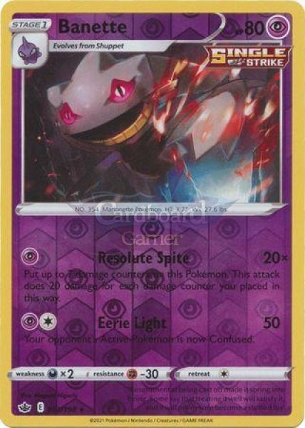 063/198 Banette Rare Reverse Holo Chilling Reign Single Card