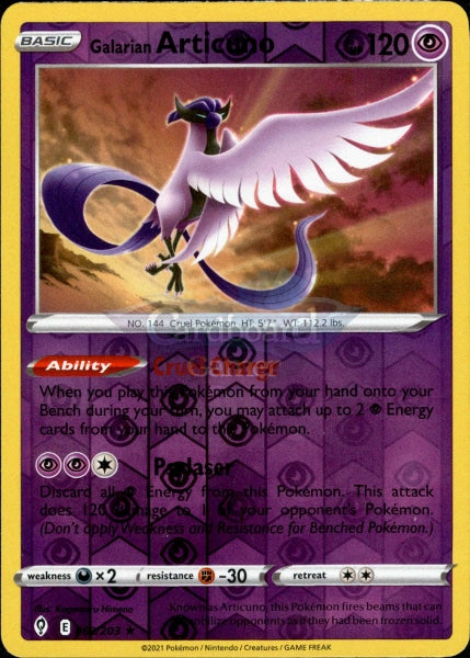 063/203 Galarian Articuno Reverse Holo Evolving Skies Single Card