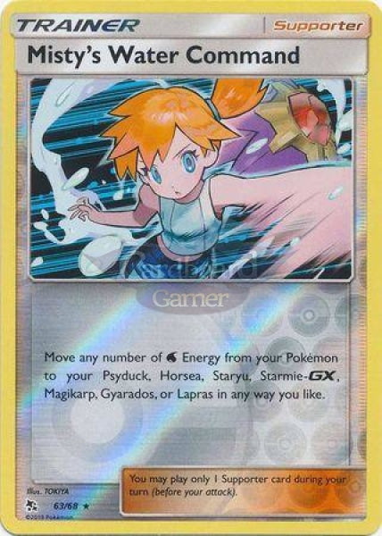 063/68 Mistys Water Command Trainer Holo Rare Reverse Hidden Fates Single Card